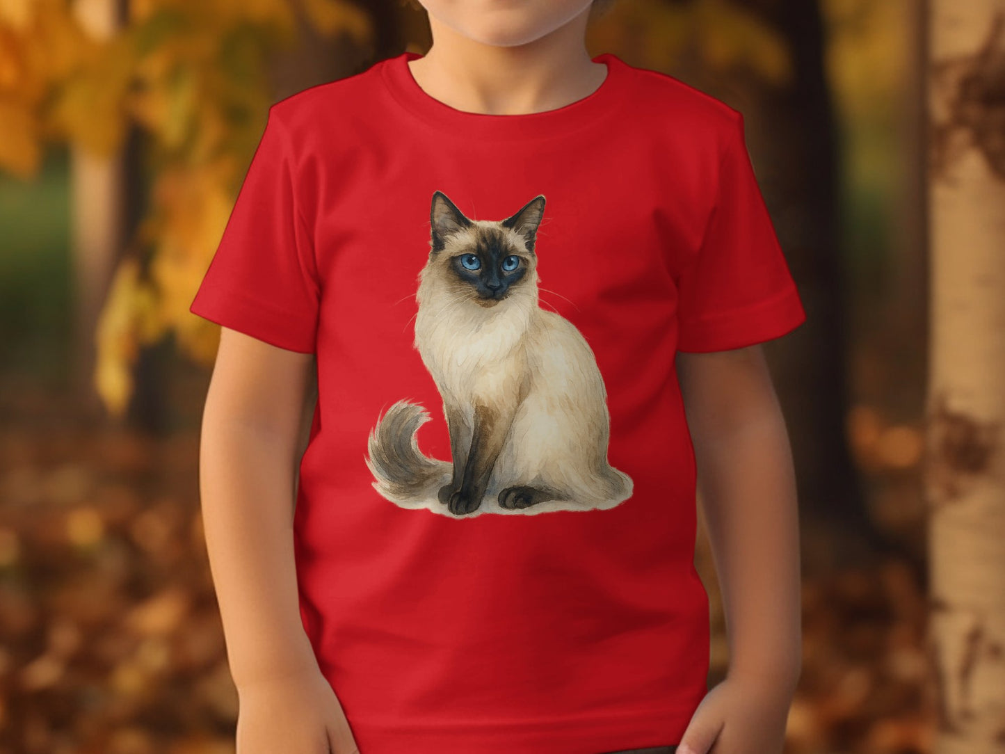 Stylish Red T-Shirt with Adorable Cat Design product type