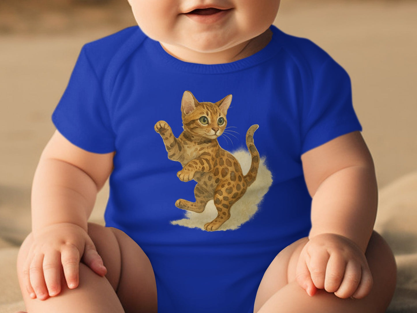 Cute Leopard Cub Blue Baby Bodysuit product type