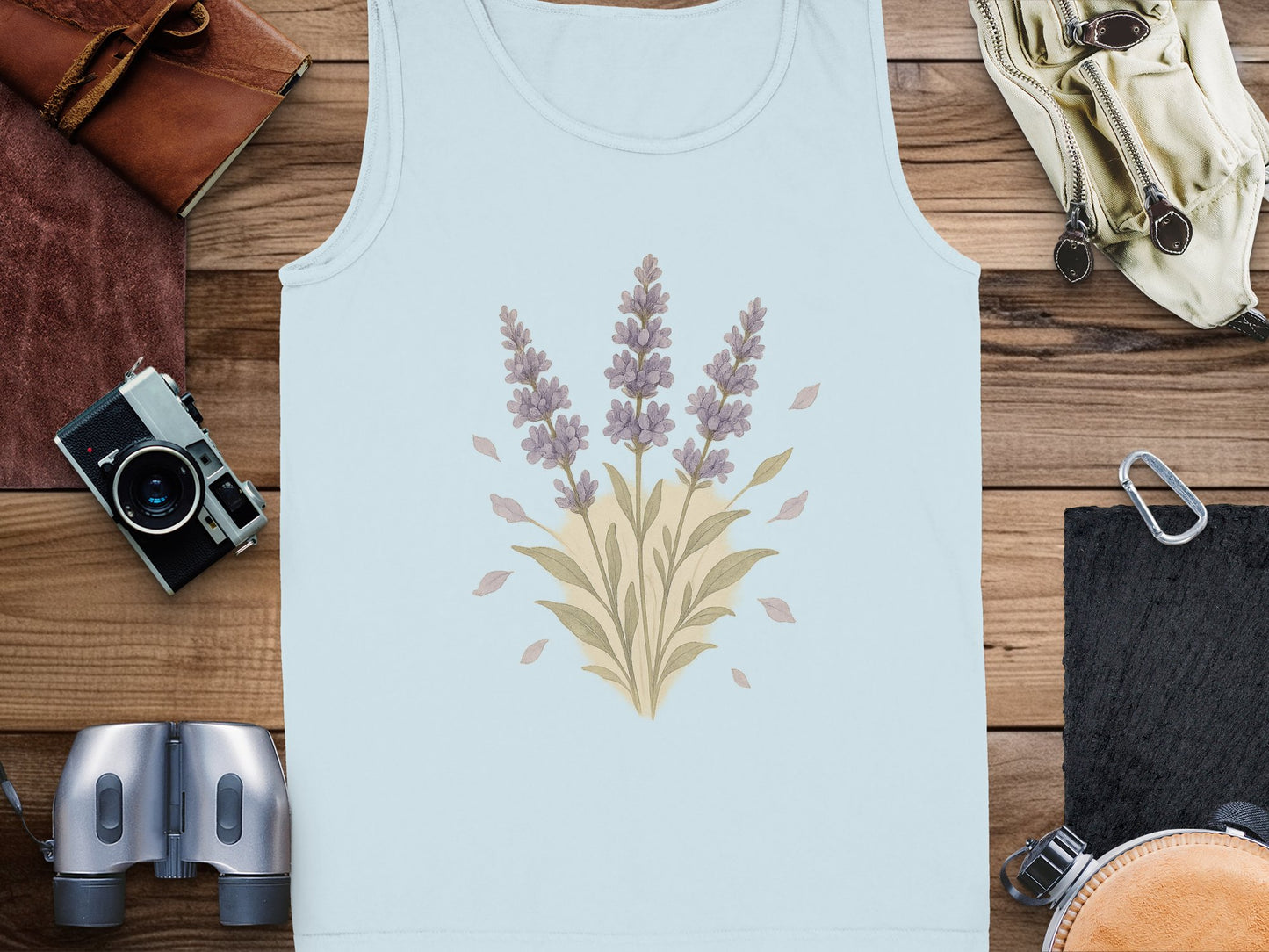Lavender Floral Design Sleeveless Tank Top product
