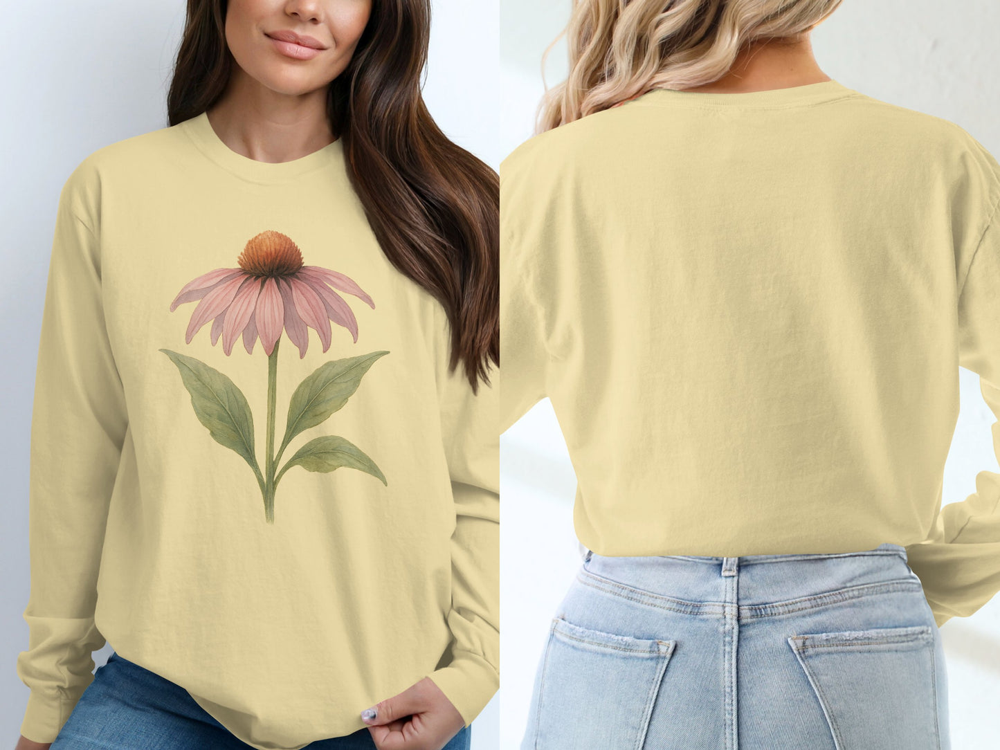 Botanical Flower Long Sleeve Shirt product type