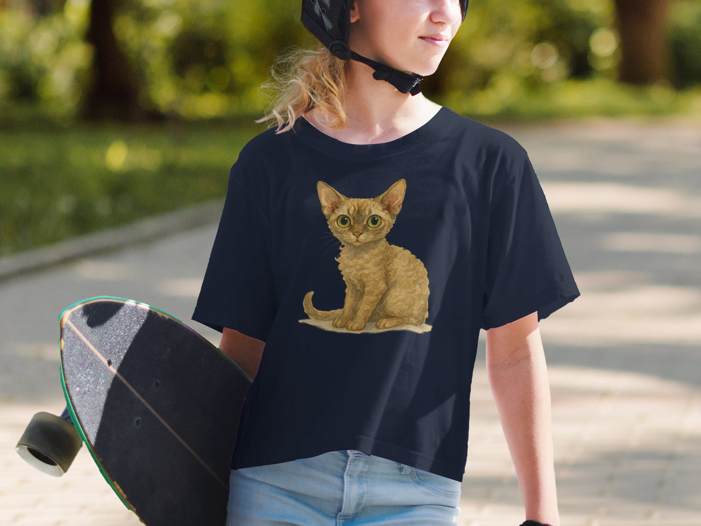 Cute Curly Haired Kitten Graphic T-shirt product type