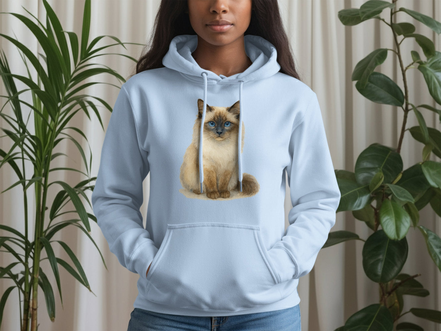 Cozy Hoodie with Cute Furry Cat Portrait design product