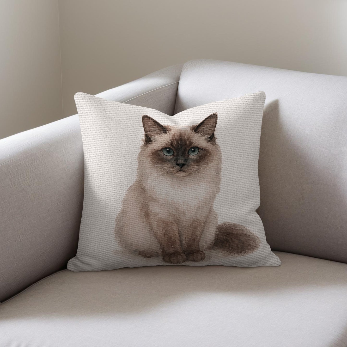 Decorative Pillow with Realistic Cat Print product type