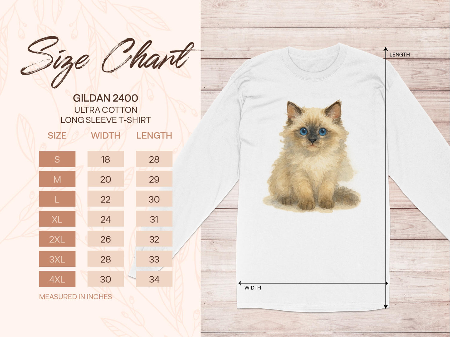 Cute Fluffy Kitten Print Long Sleeve T-Shirt product