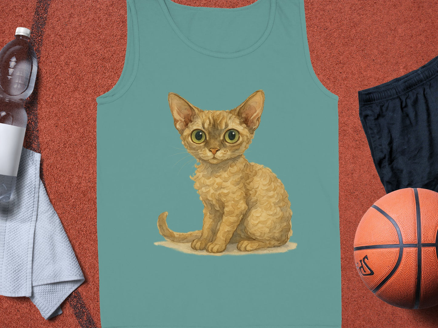 Cute Large-Eyed Orange Cat Graphic Tank product type