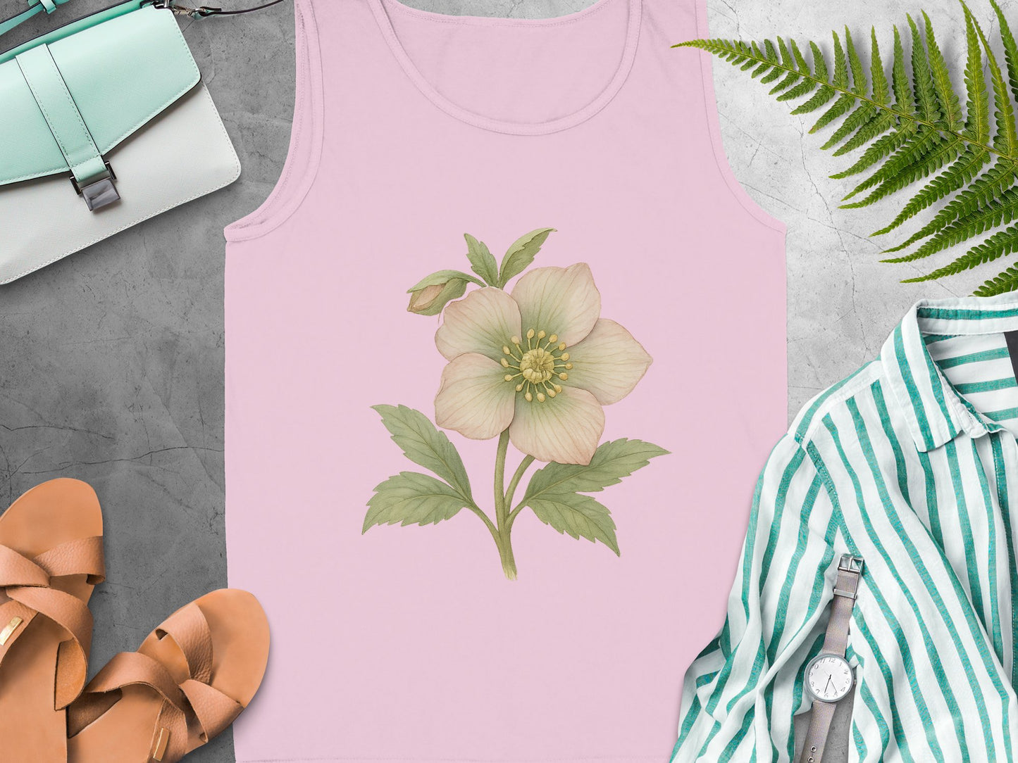 Elegant Pink Tank Top with Floral Print product type