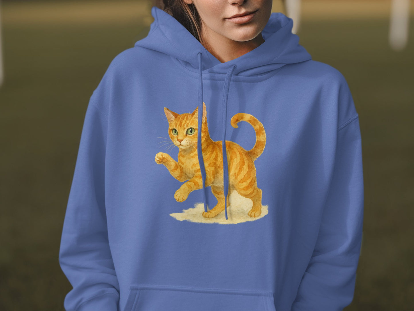 Playful Orange Cat Design Hoodie product type