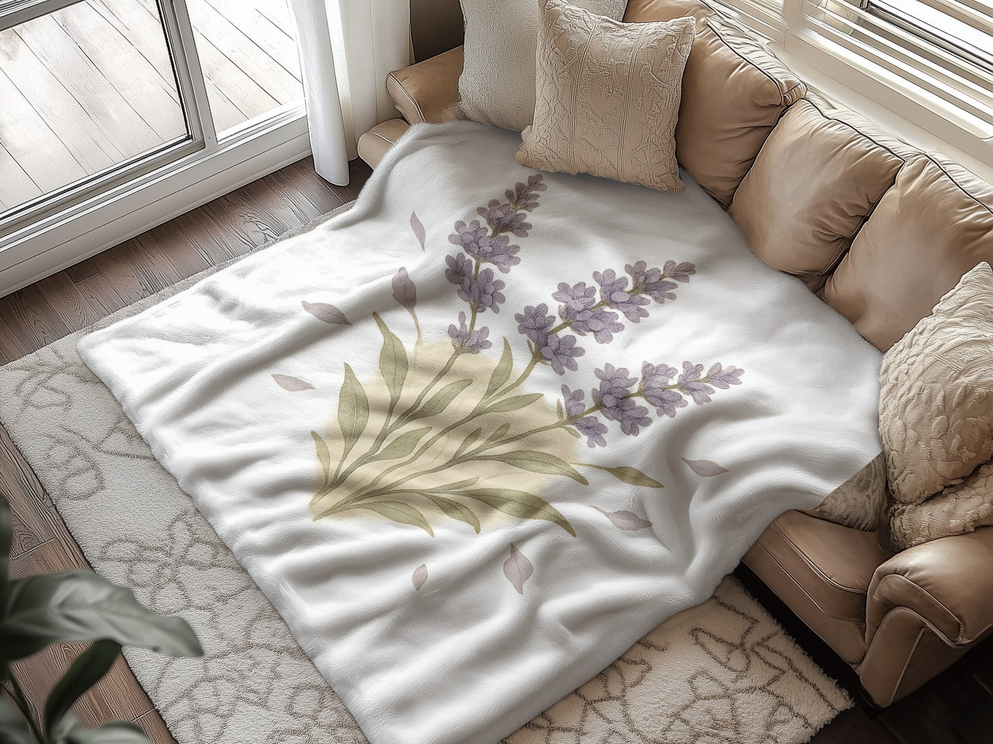 Cozy Soft Blanket with Lavender Floral Design product