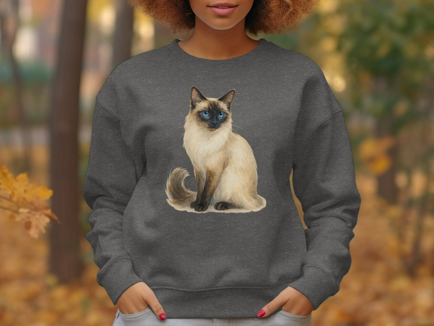 Beautiful Blue-Eyed Siamese Cat Design Sweatshirt product