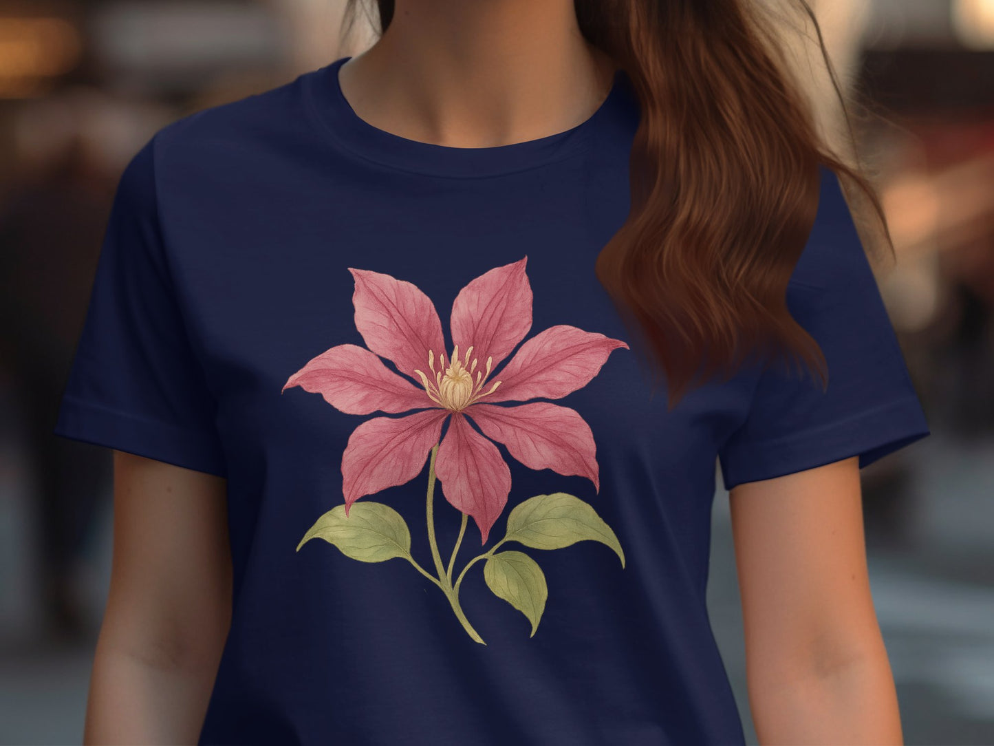 Beautiful Pink Flower Design on Comfortable T-Shirt product type