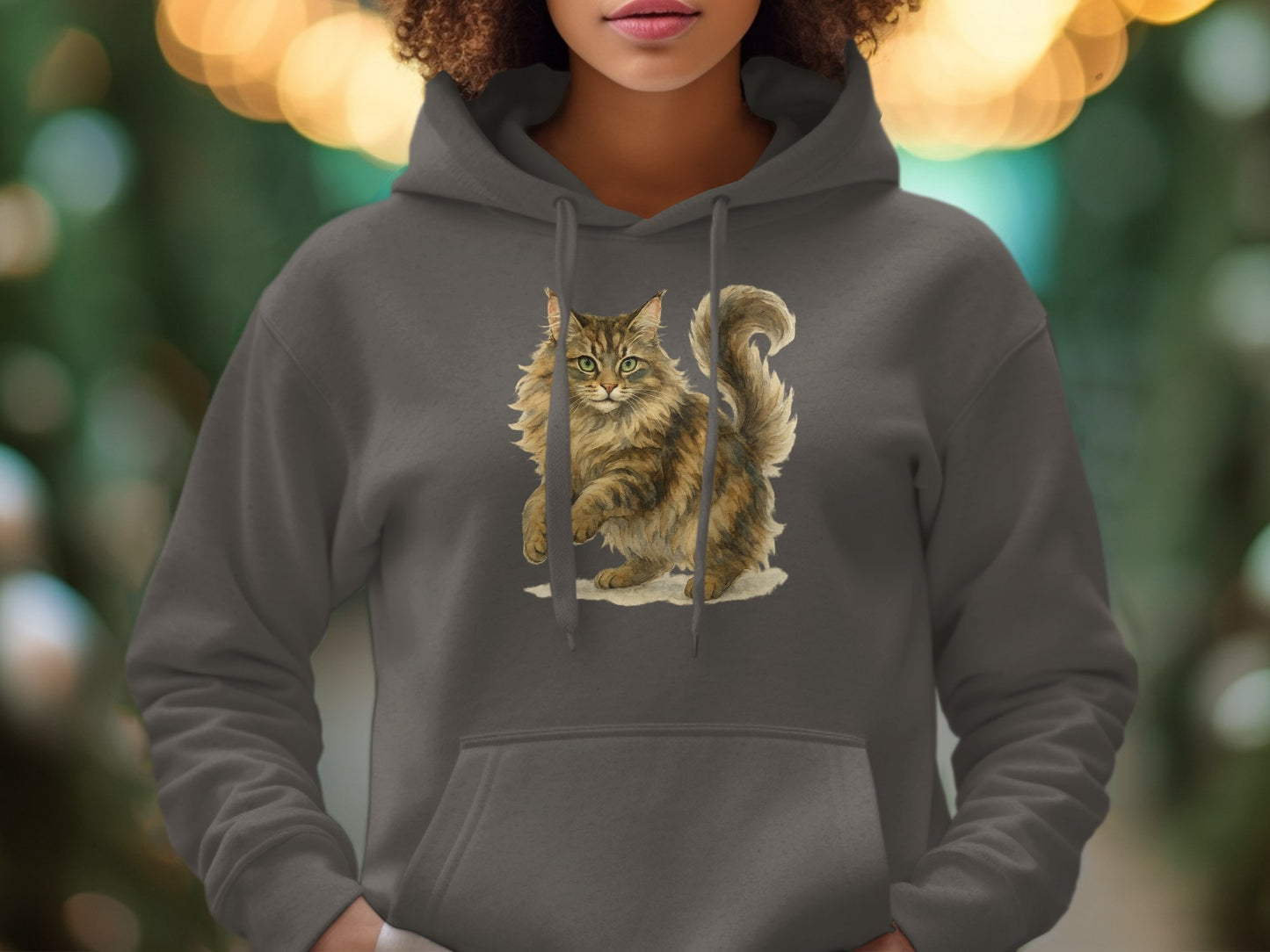 Cozy Hoodie with Playful Cat Design Hooded Product