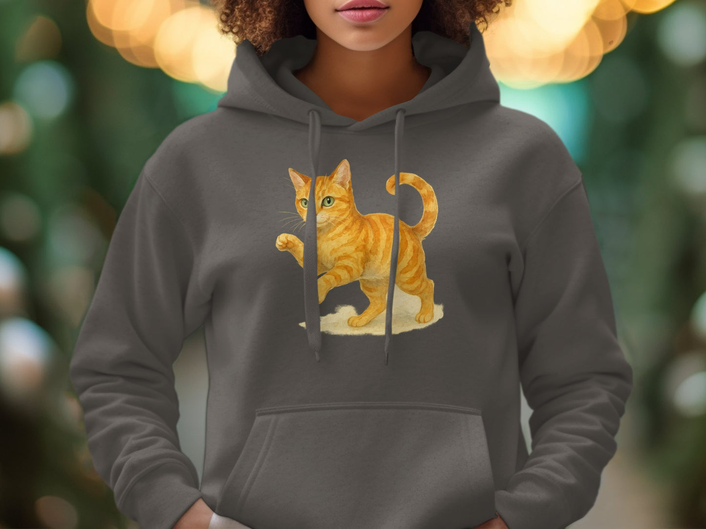 Colorful Cat Illustration on Cozy Apparel product type