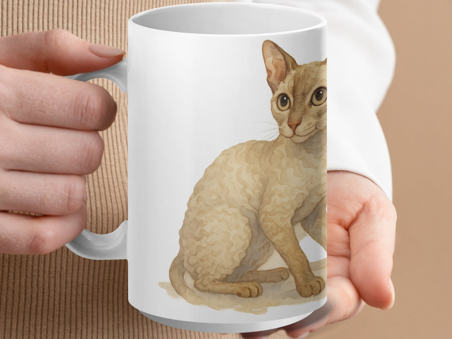 Cat Illustration on White Coffee Mug Product Type