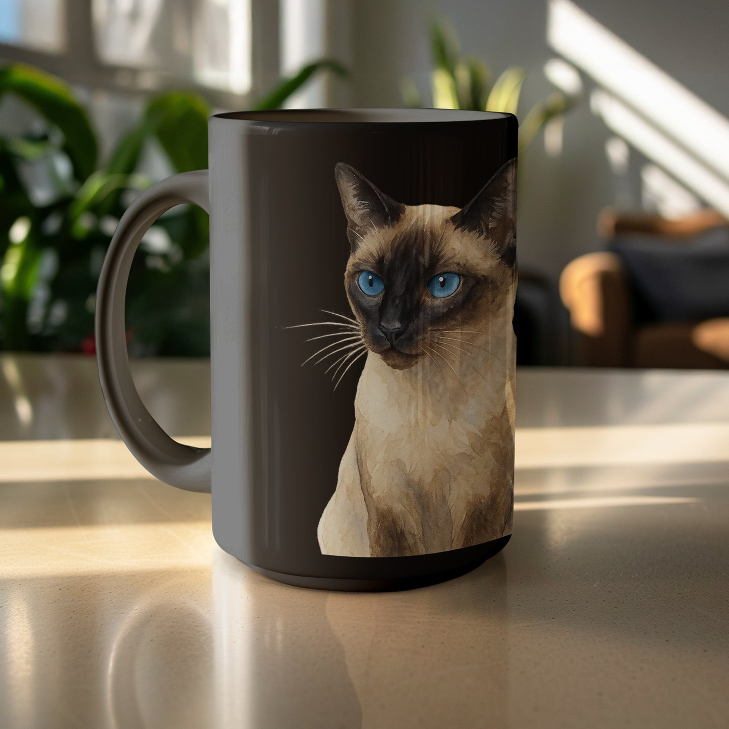Blue Eyed Siamese Cat Art Mug Perfect Gift Product
