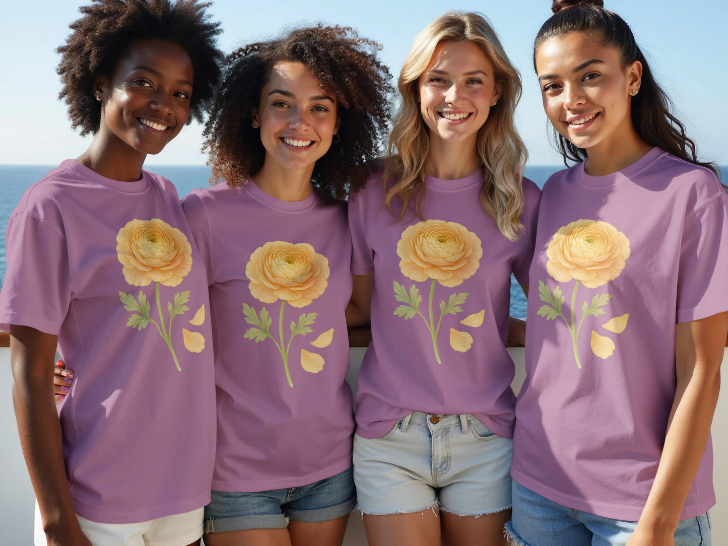 Floral Design Graphic T-Shirt Casual Fashion product