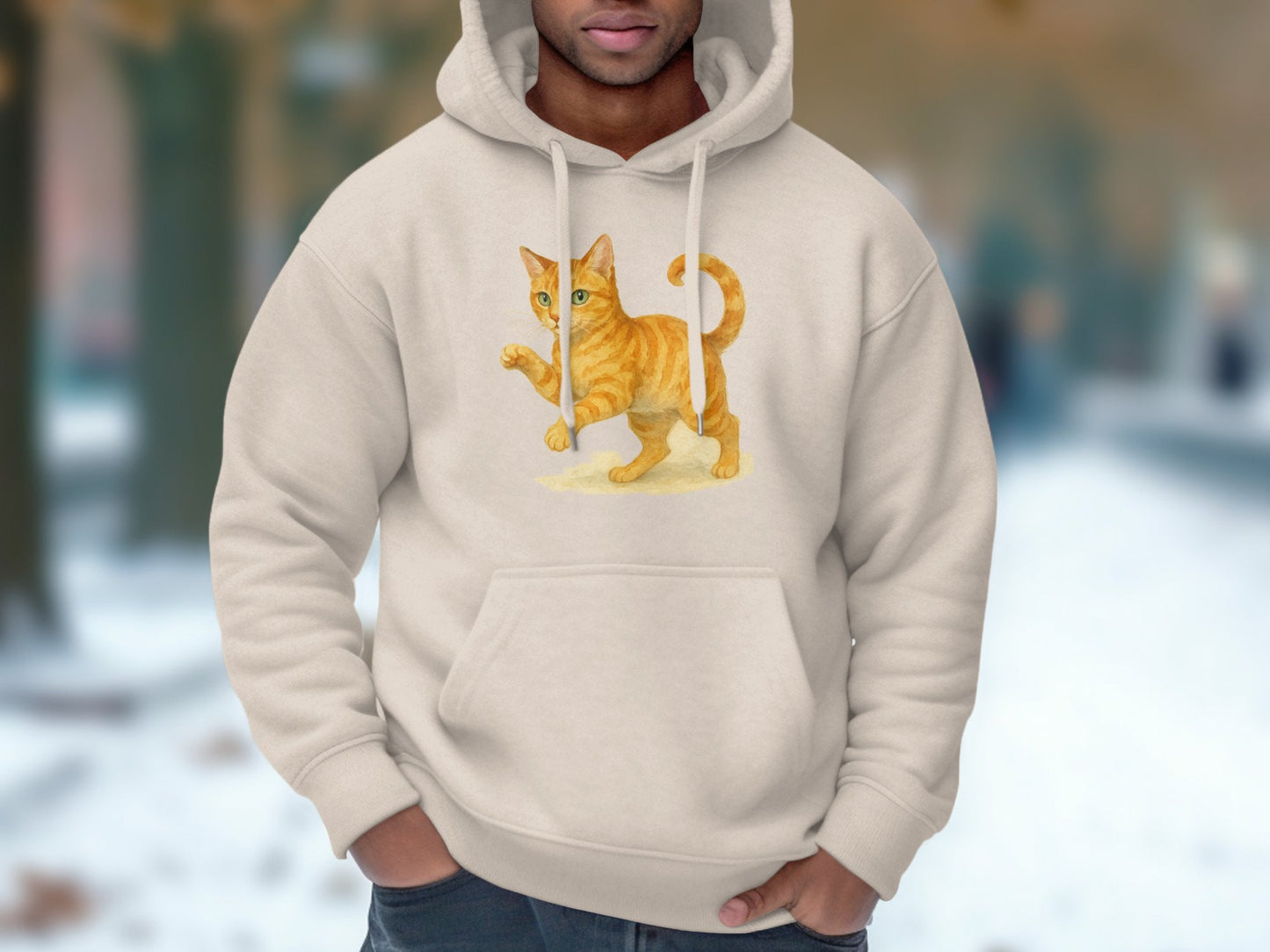 Playful Tabby Cat Illustration Hoodie product type