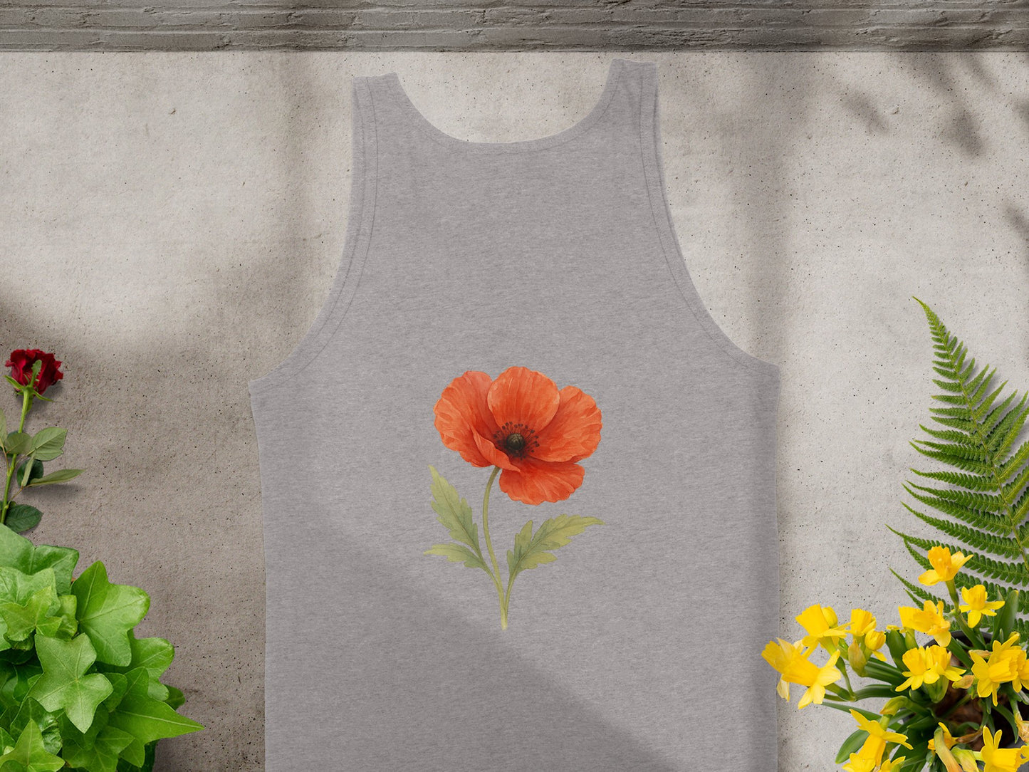Floral Poppy Design Sleeveless Casual Summer Top product
