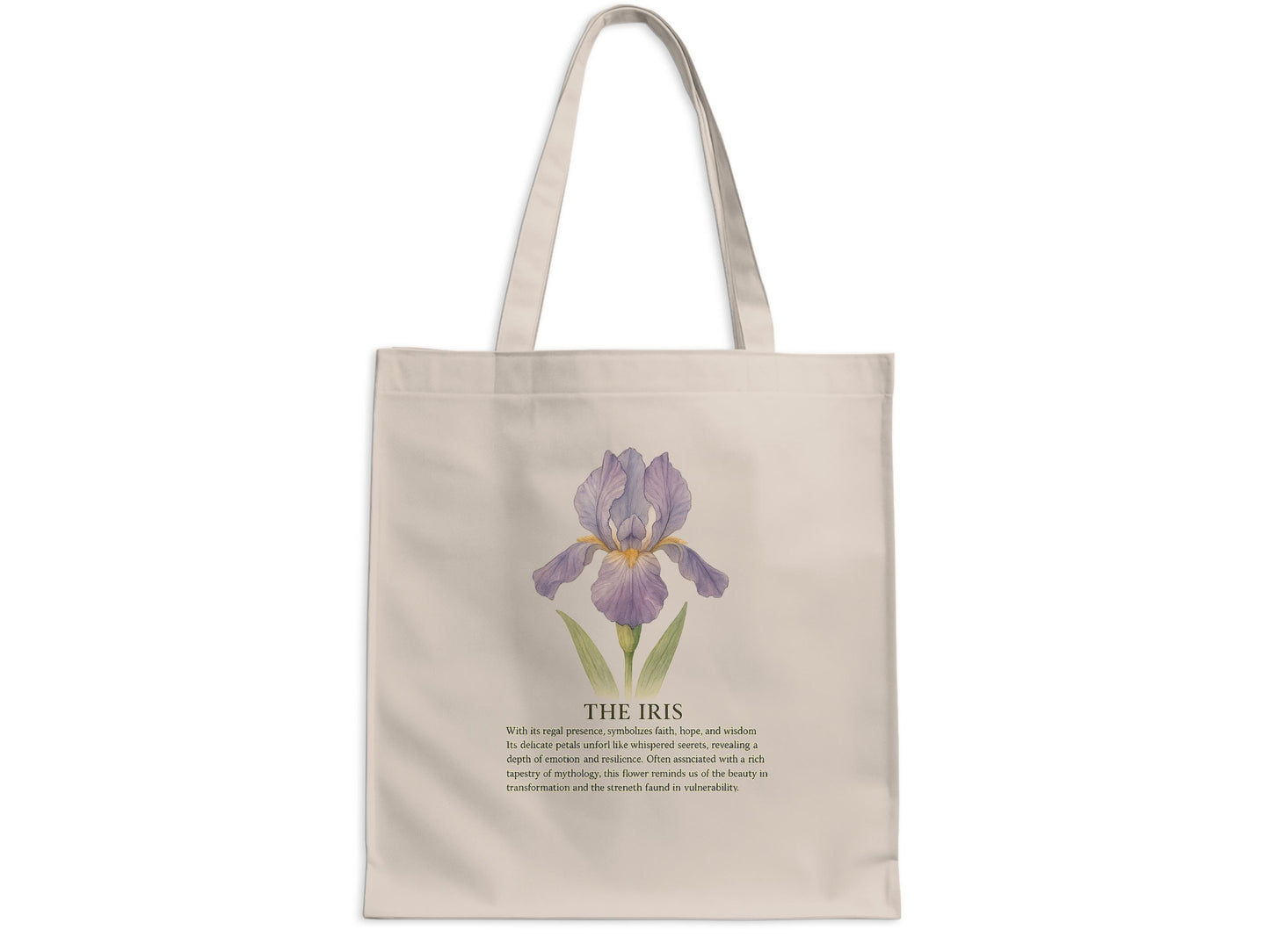 Elegant Tote Bag with Beautiful Iris Design product type