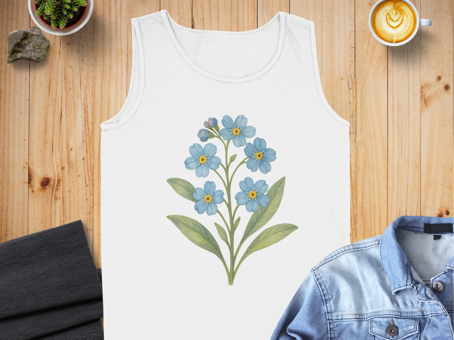 Floral Print White Sleeveless Summer Tank Top product