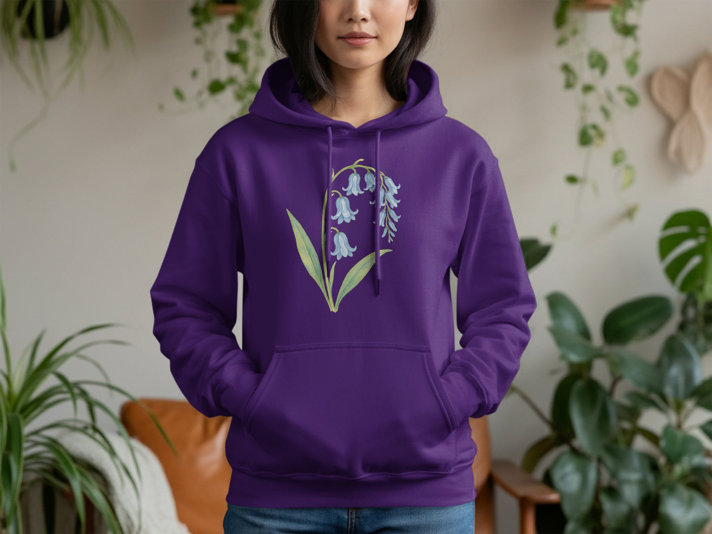 Purple Hoodie with Floral Printed Design product type
