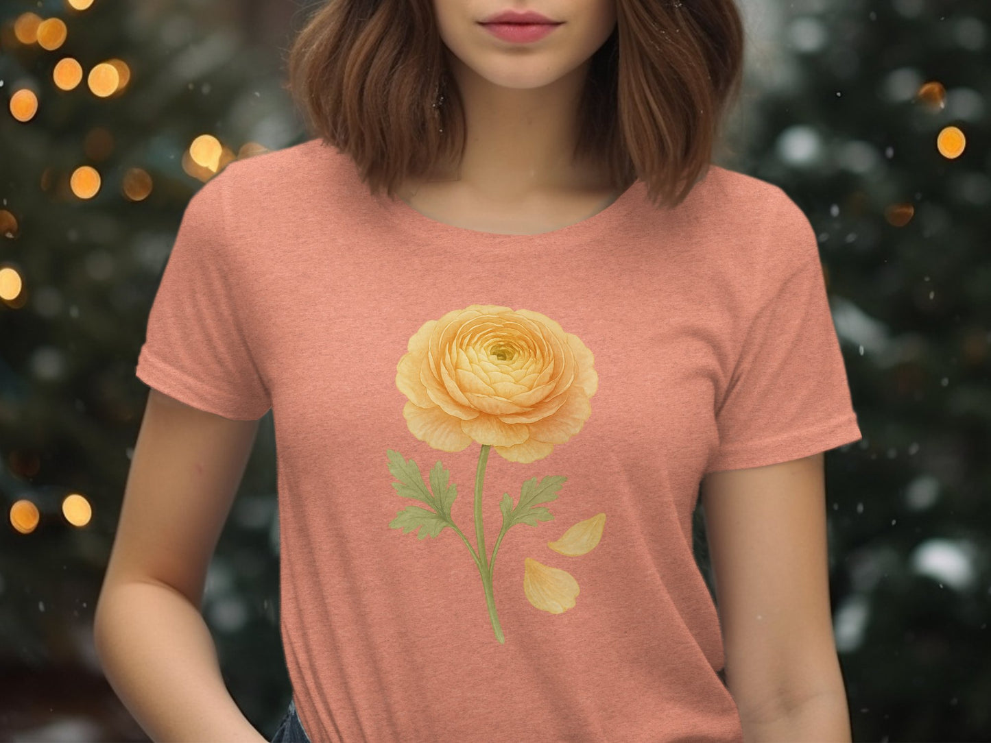 Yellow Ranunculus Flower Graphic T-Shirt product type