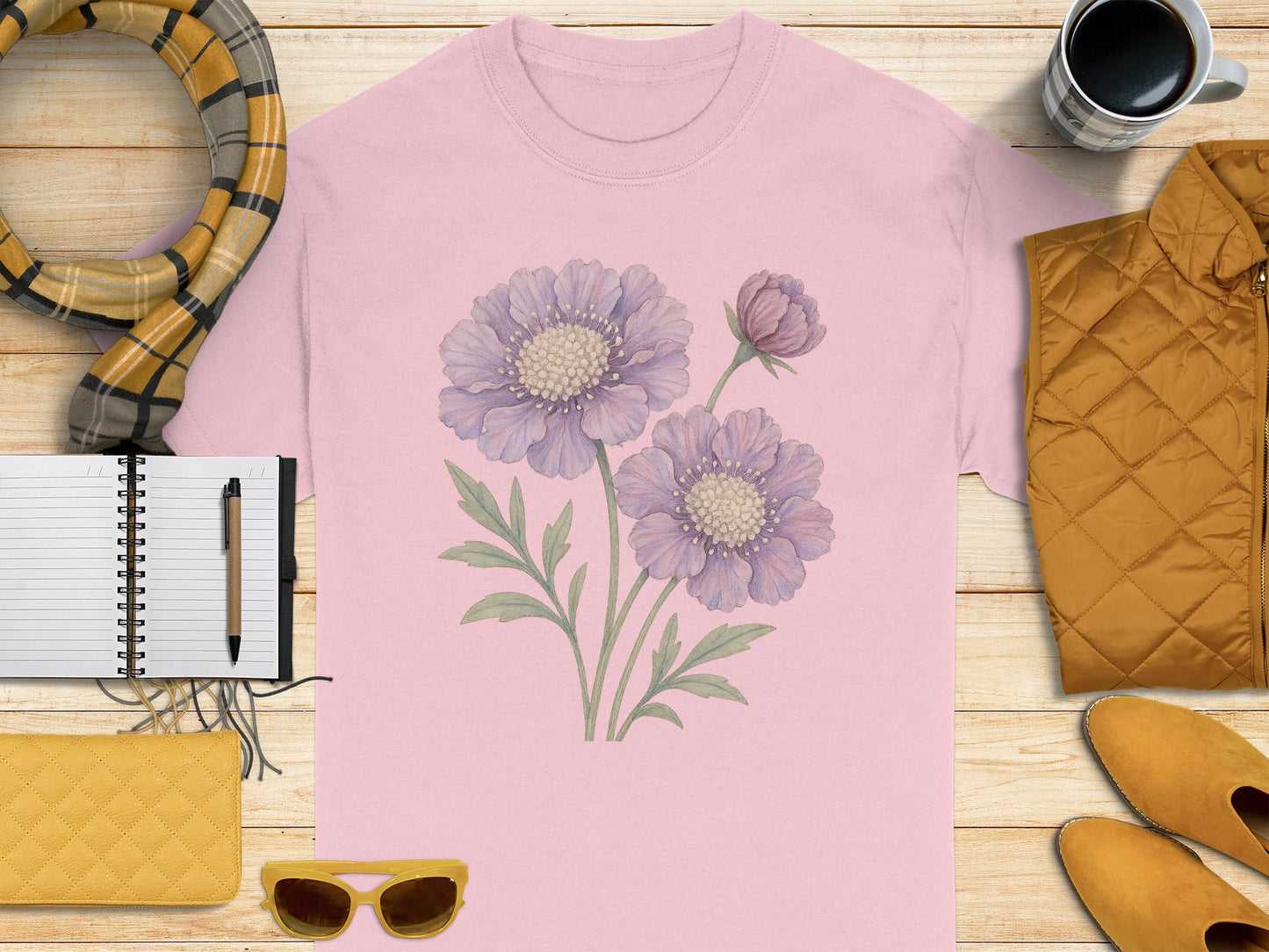 Beautiful Pink T-Shirt with Floral Design product type