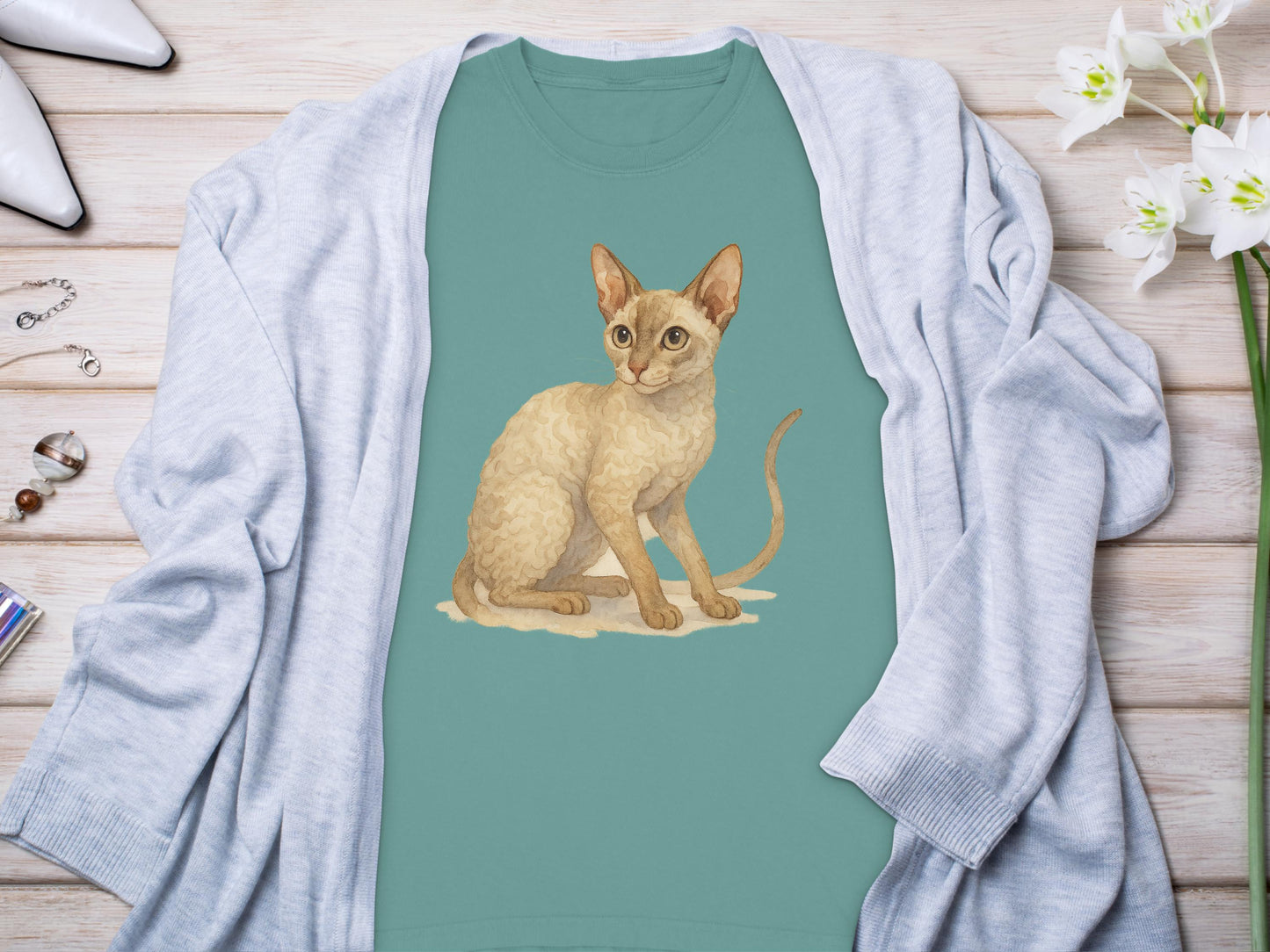 Illustrated Cat Design Casual Wear Shirt product