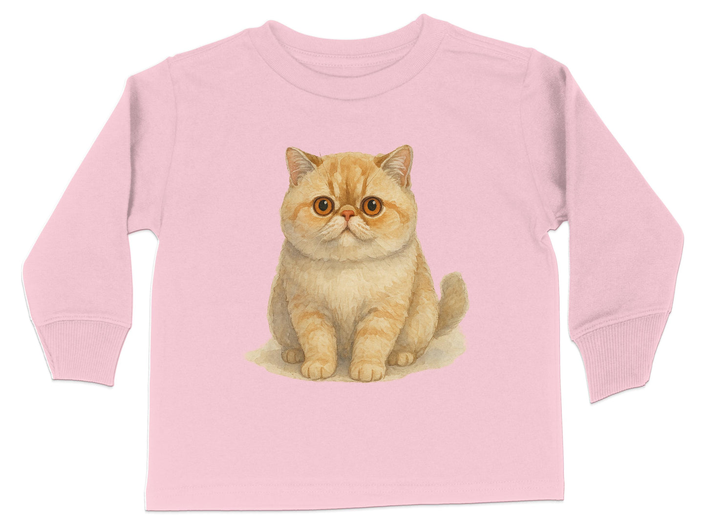 Adorable Cat Illustration Pink Toddler Long Sleeve product type