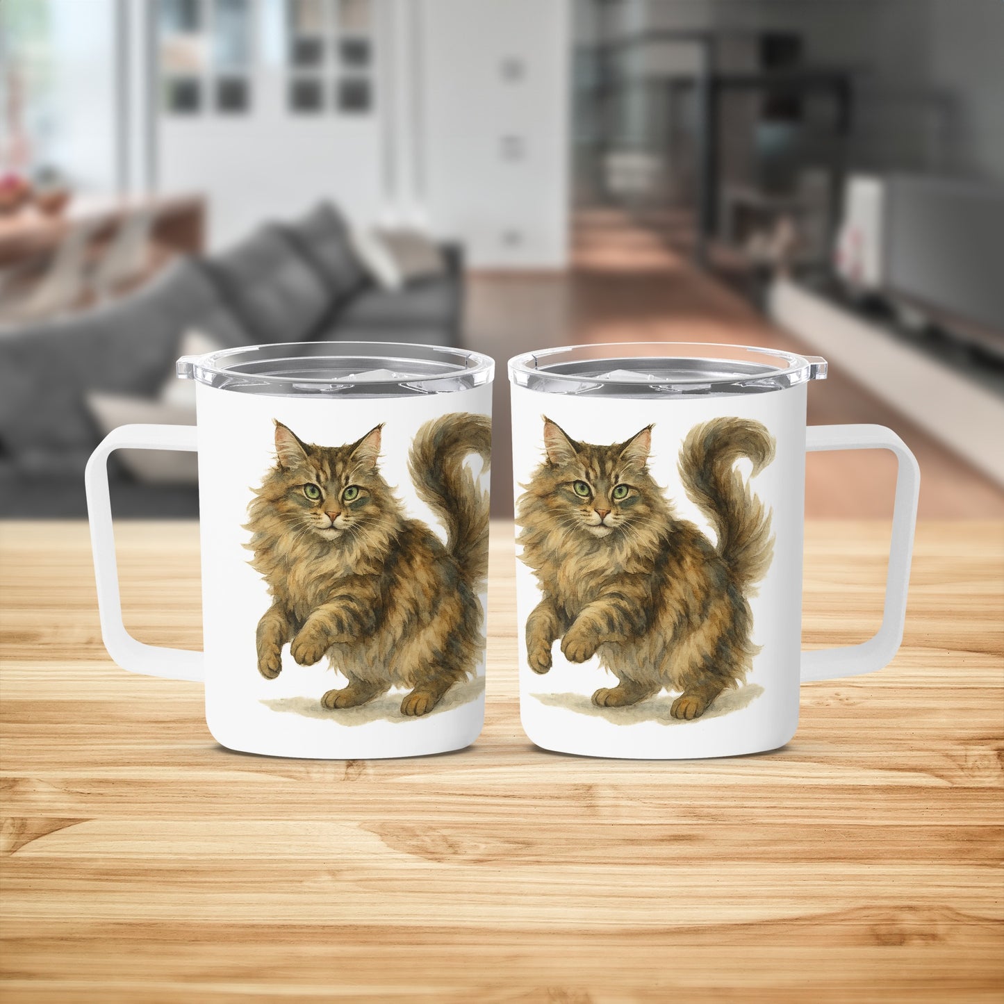 Cute Fluffy Cat Design Mug Set Perfect Coffee Mug product
