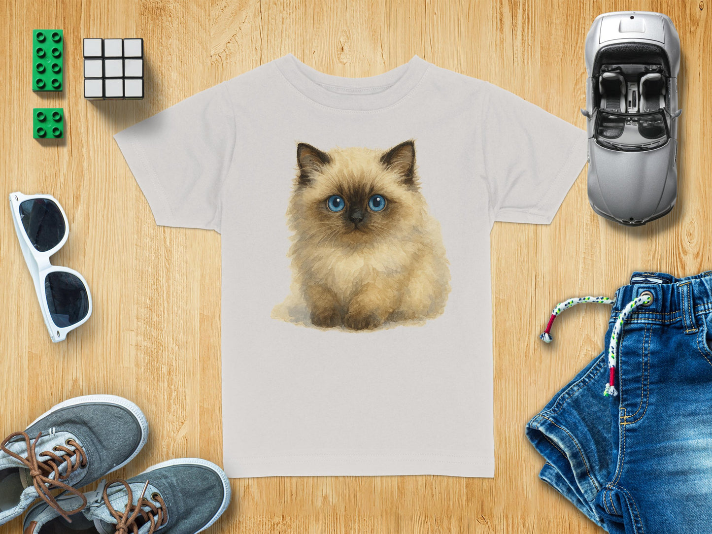 Cute Fluffy Kitten Printed Tee for Kids product type