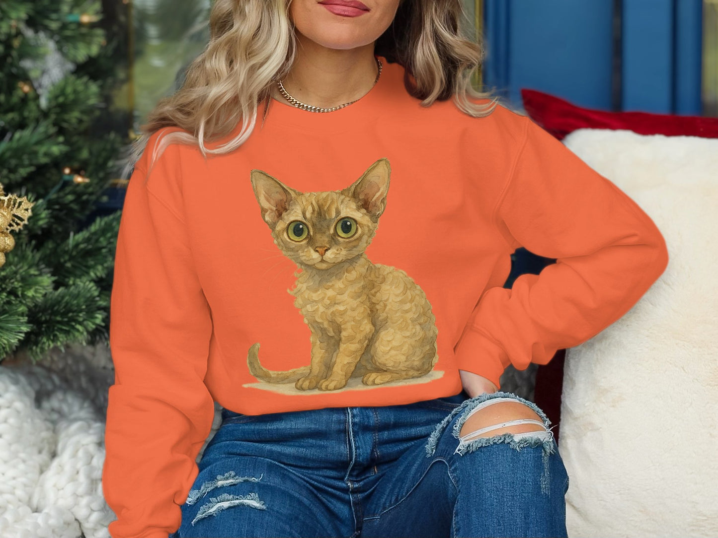 Cute Cat Illustration Cozy Long Sleeve Top product