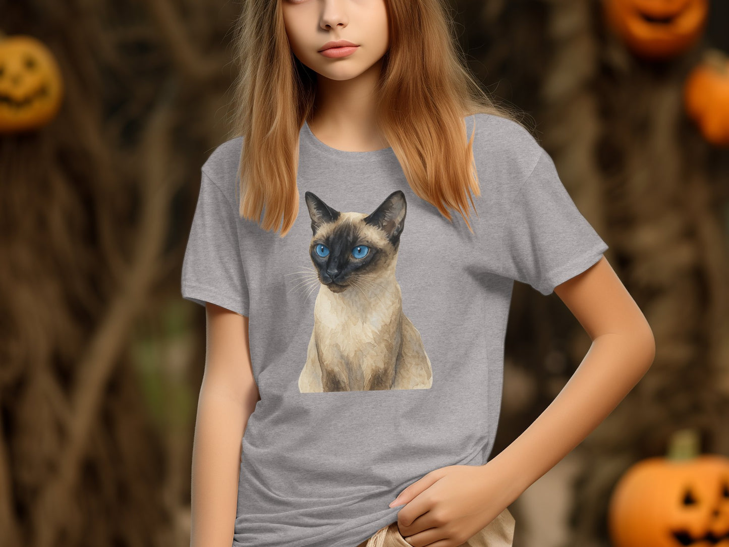 Striking Blue-Eyed Siamese Cat Graphic T-Shirt product type