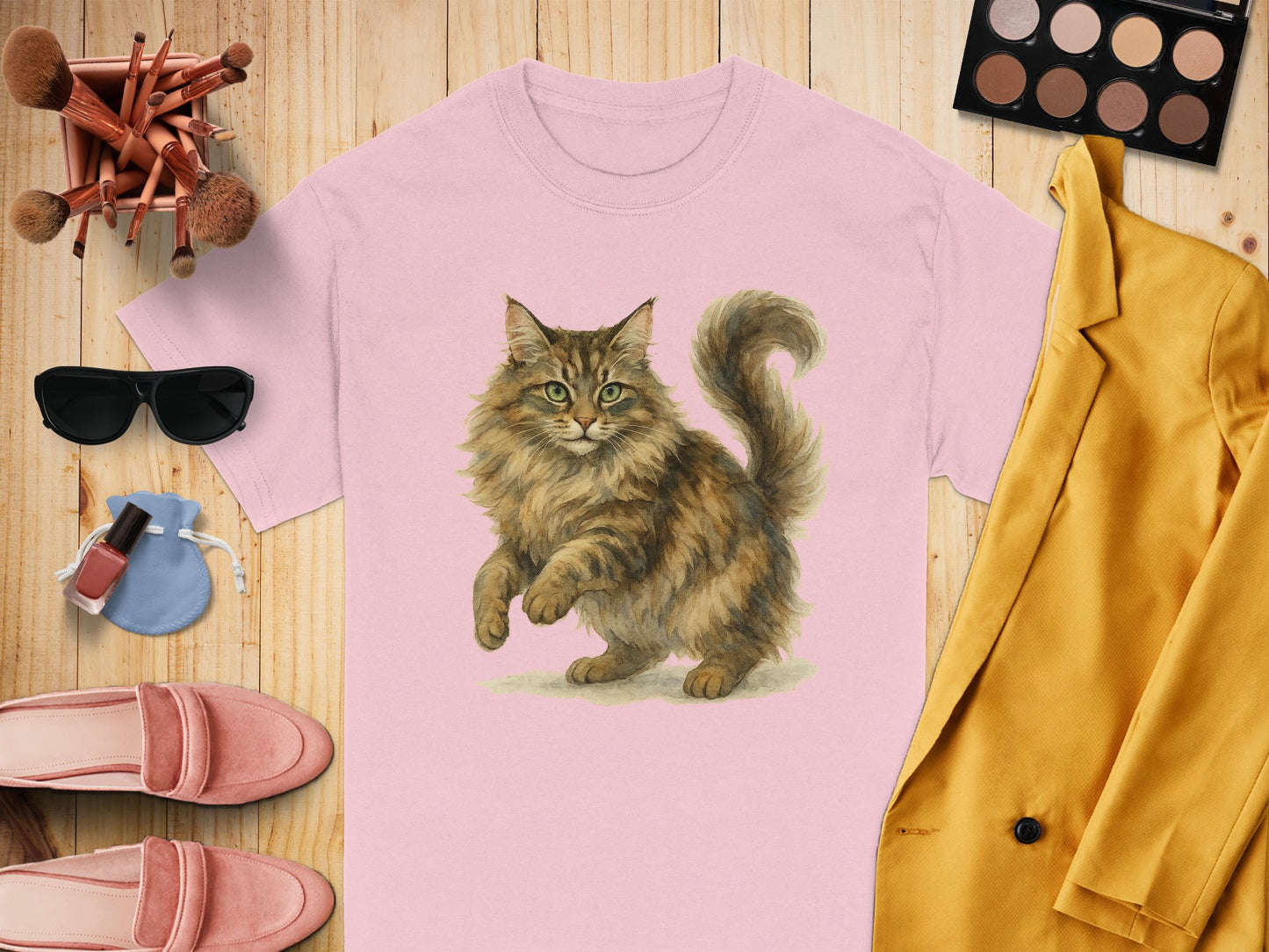 Cute Cat Print Unisex Short Sleeve T-Shirt product