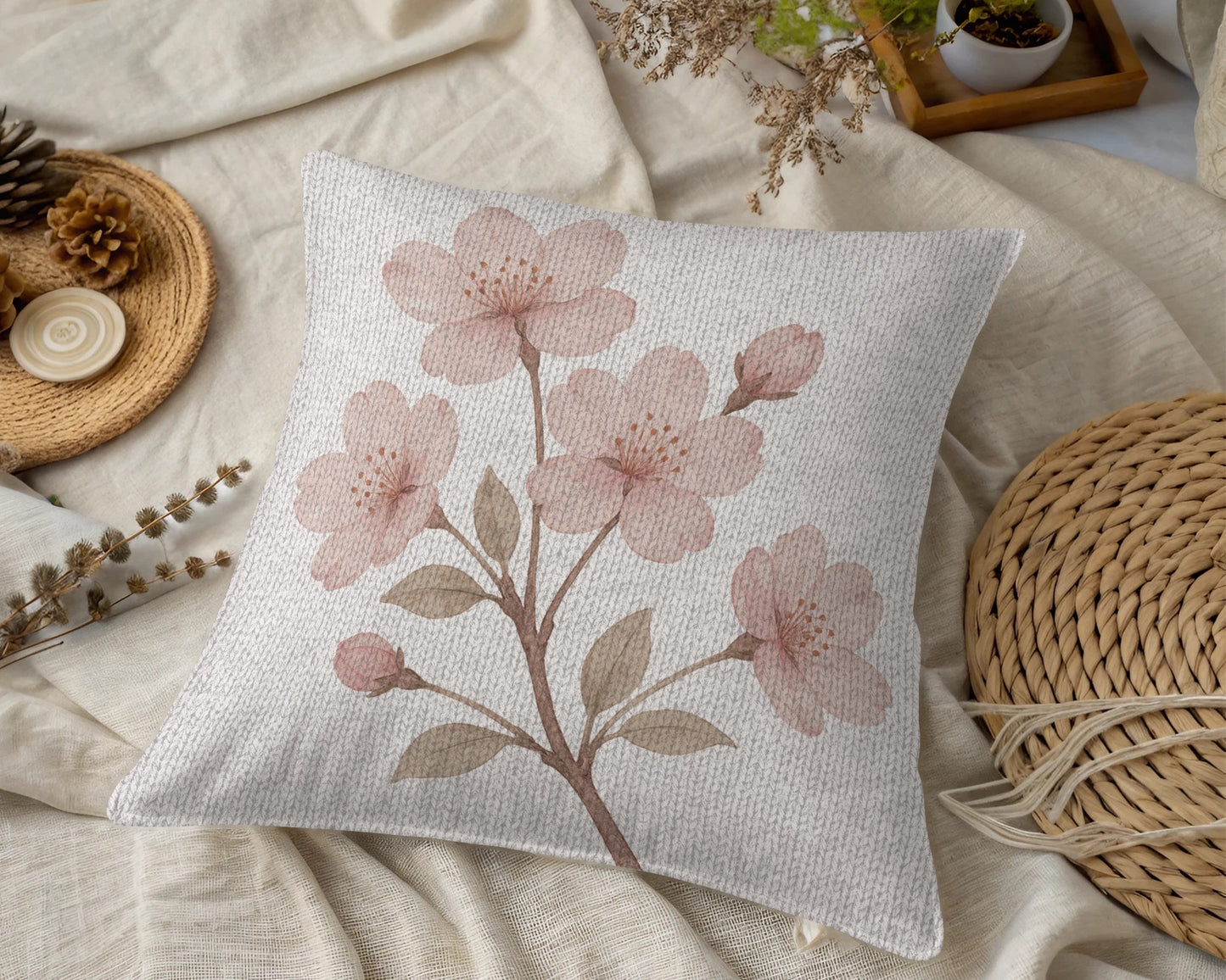 Beautiful Floral Design Throw Pillow Home Decor product type