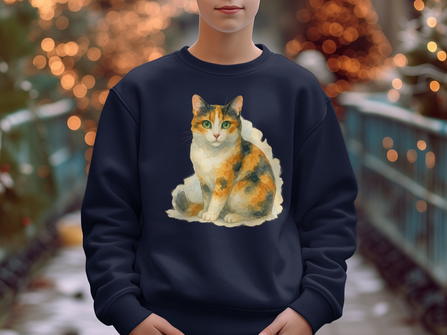Cozy Cat Design Long Sleeve Sweatshirt product