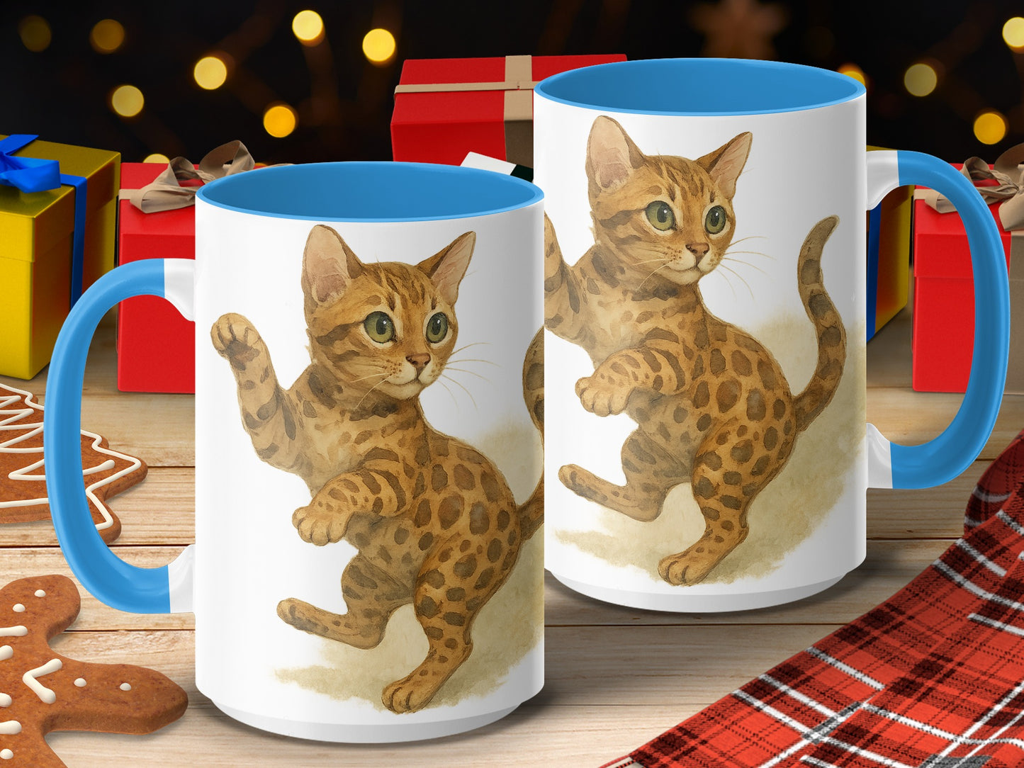 Illustrated Christmas Cat Mug with Festive Art product