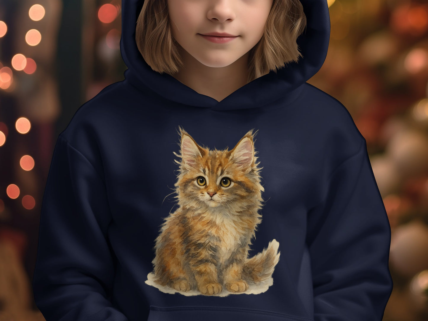 Adorable Kitten Print Hoodie Cute Cat Fashion product