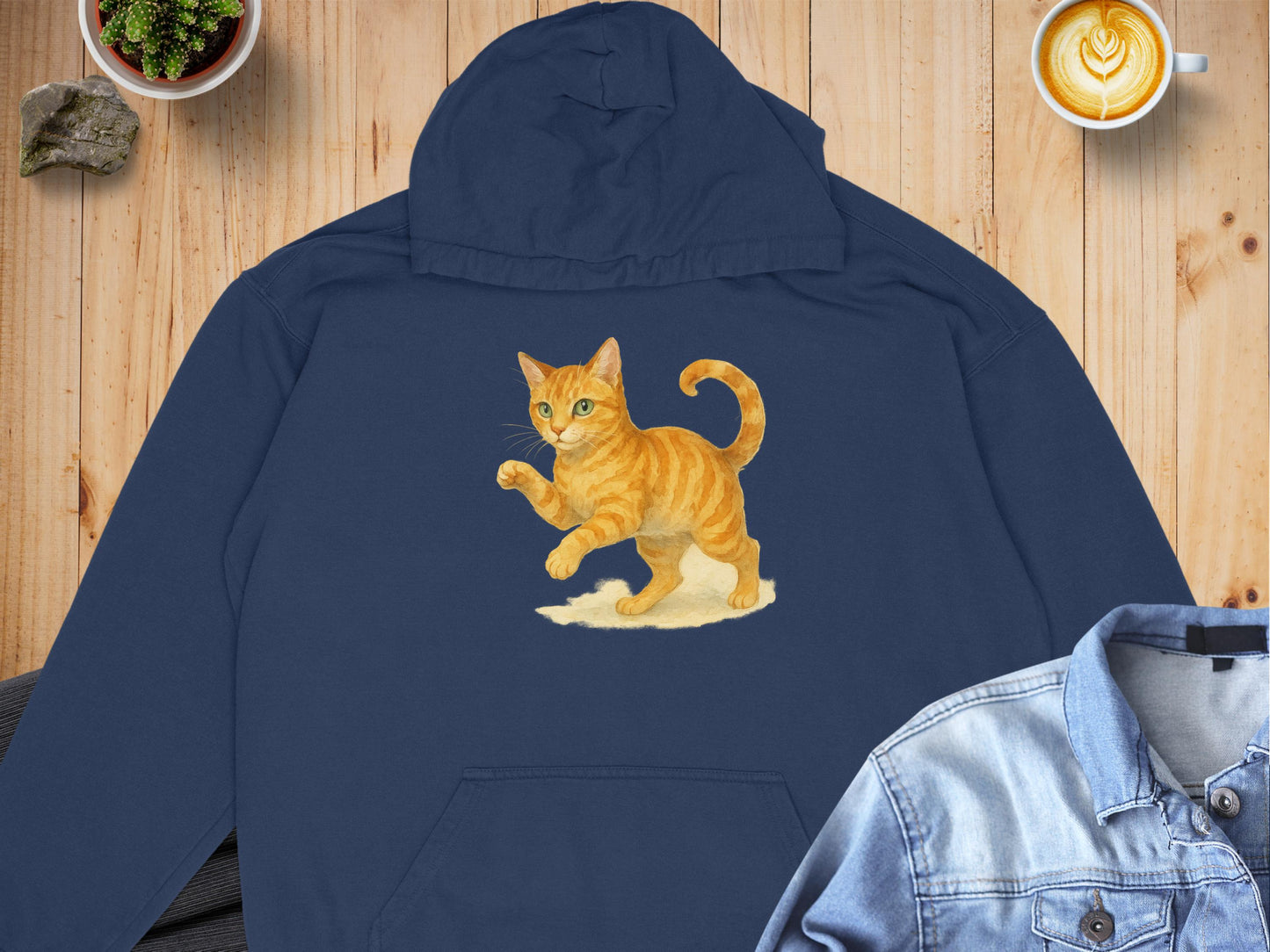 Cute Playful Orange Cat Design Hooded product