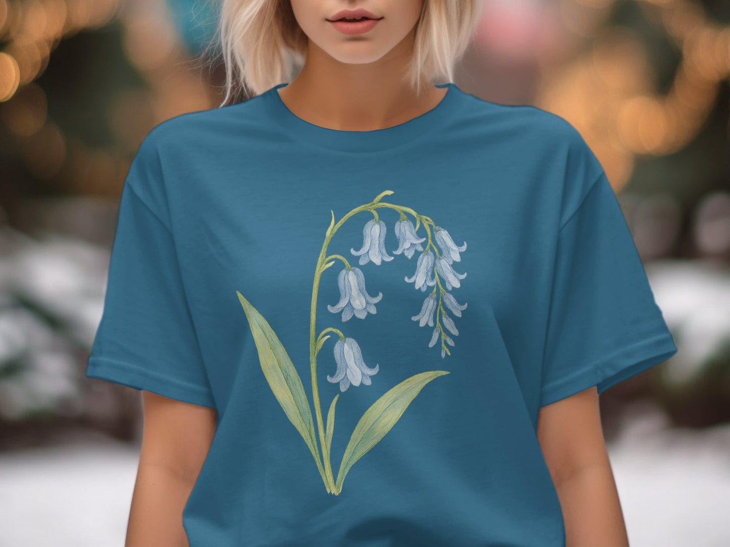 Blue T-Shirt Featuring Beautiful Bluebell Flower product