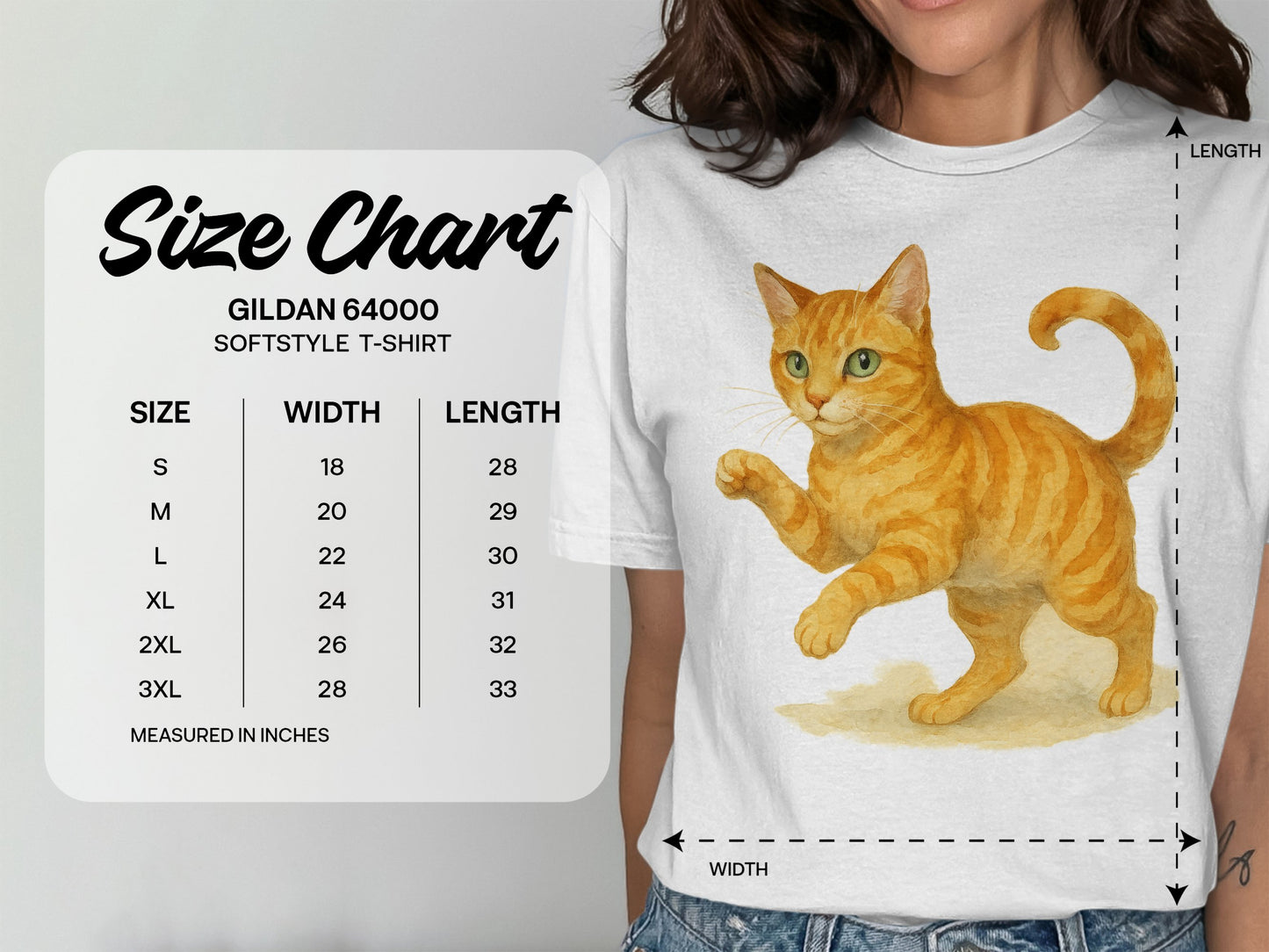 Cat Illustration Gildan 64000 Softstyle T-shirt product