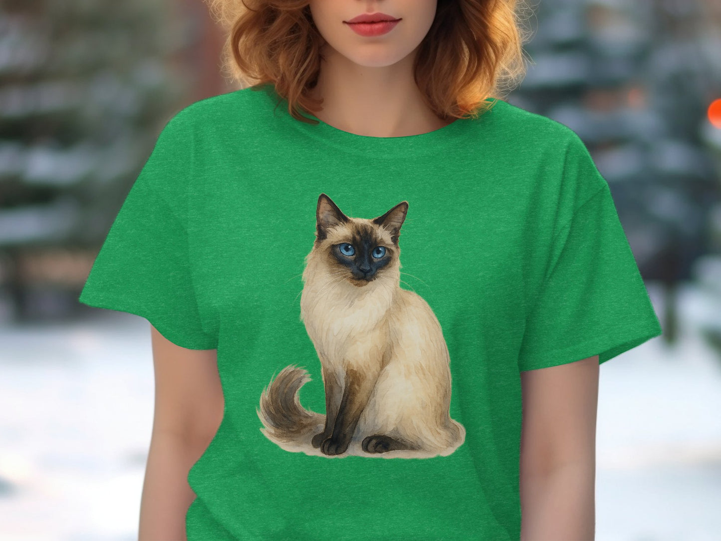 Siamese Cat Design Graphic Printed Short Sleeve product