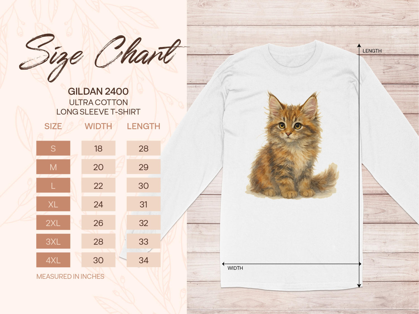 Adorable Kitten Print Long Sleeve T-Shirt product type