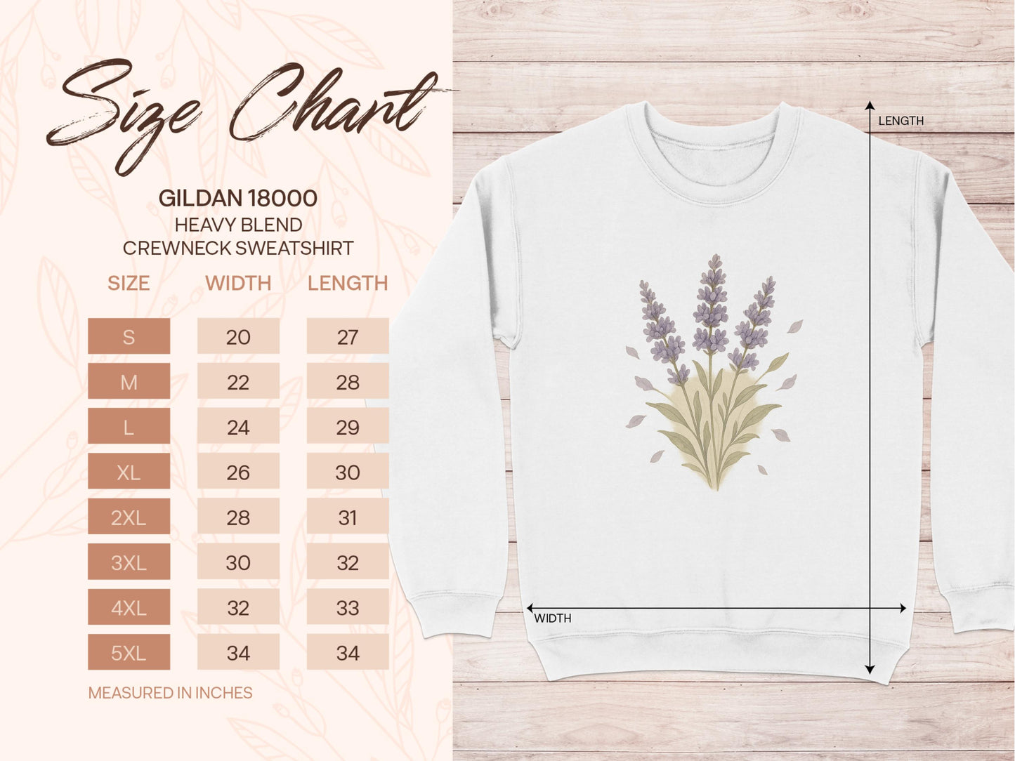 Lavender Botanical Design Crewneck Sweatshirt product