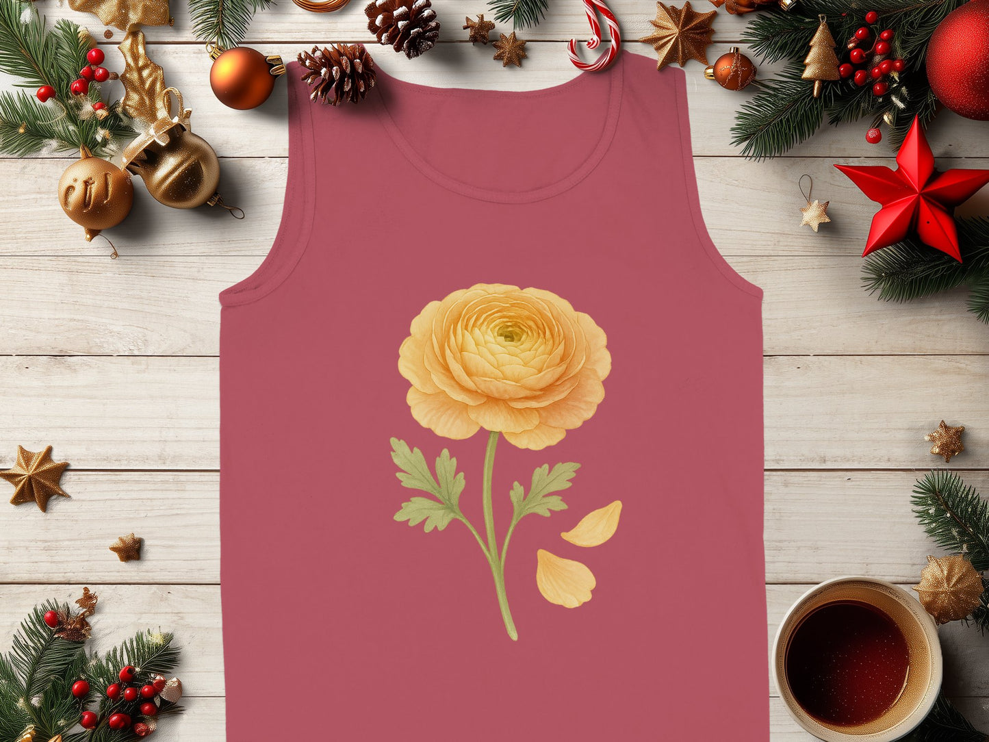 Festive Holiday Design Yellow Flower Graphic Tank Top product type