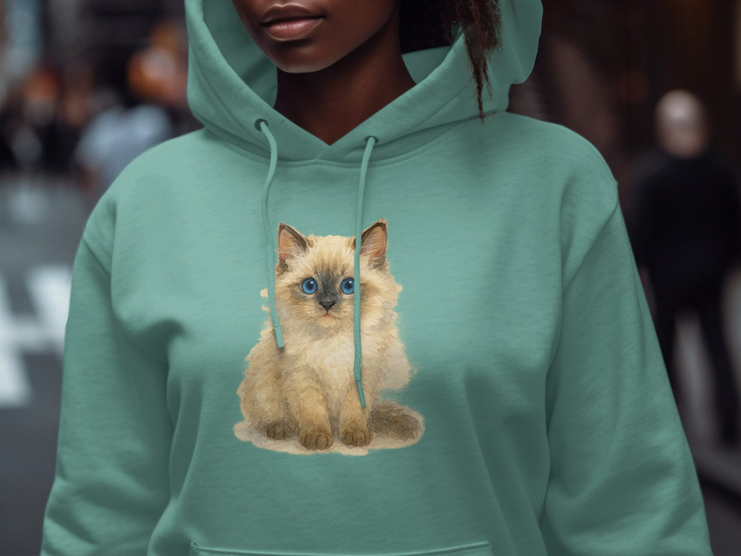 Cute Fluffy Kitten Graphic Hoodie Fashion Casual product type