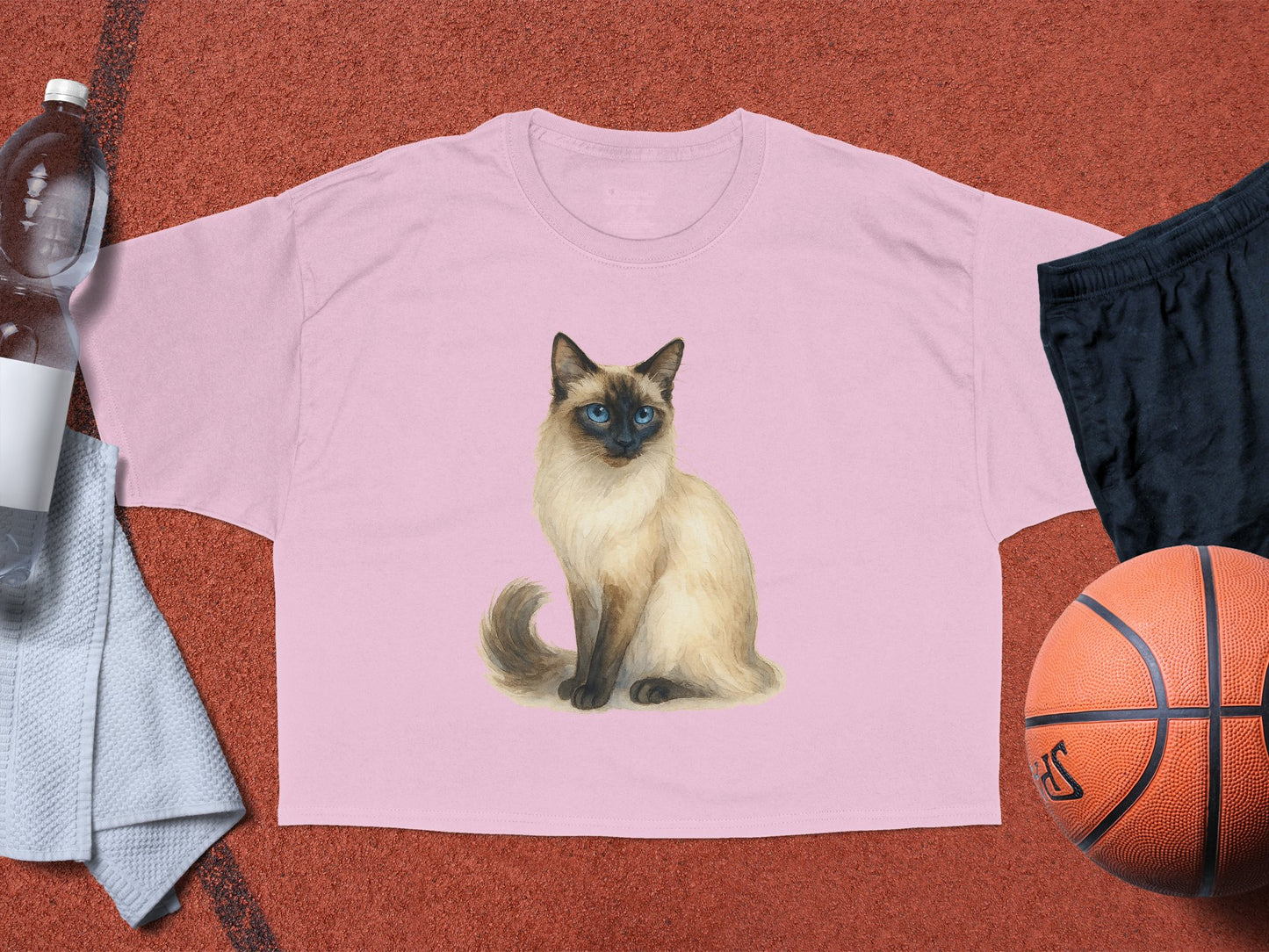 Cute Siamese Cat Design Sports T-shirt Product Type