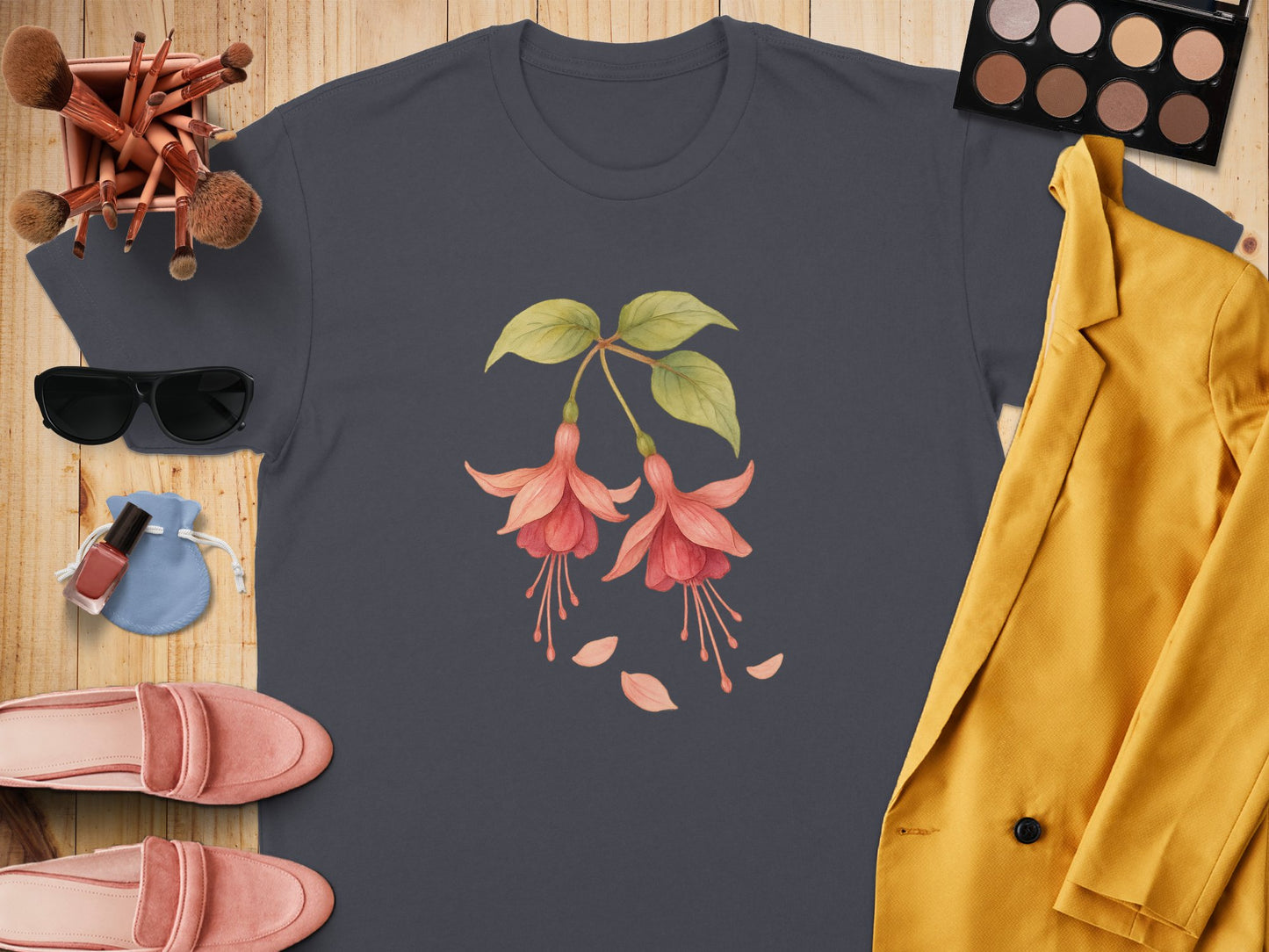 Floral Graphic Casual Wear with Fuchsia Blooms product type