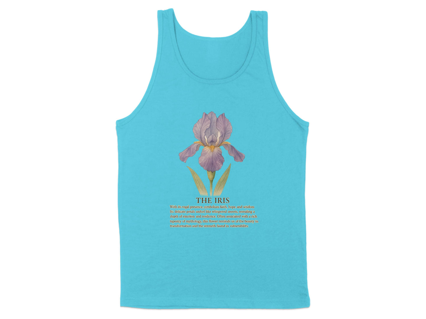 The Iris Botanical Art Print Blue Tank Top product