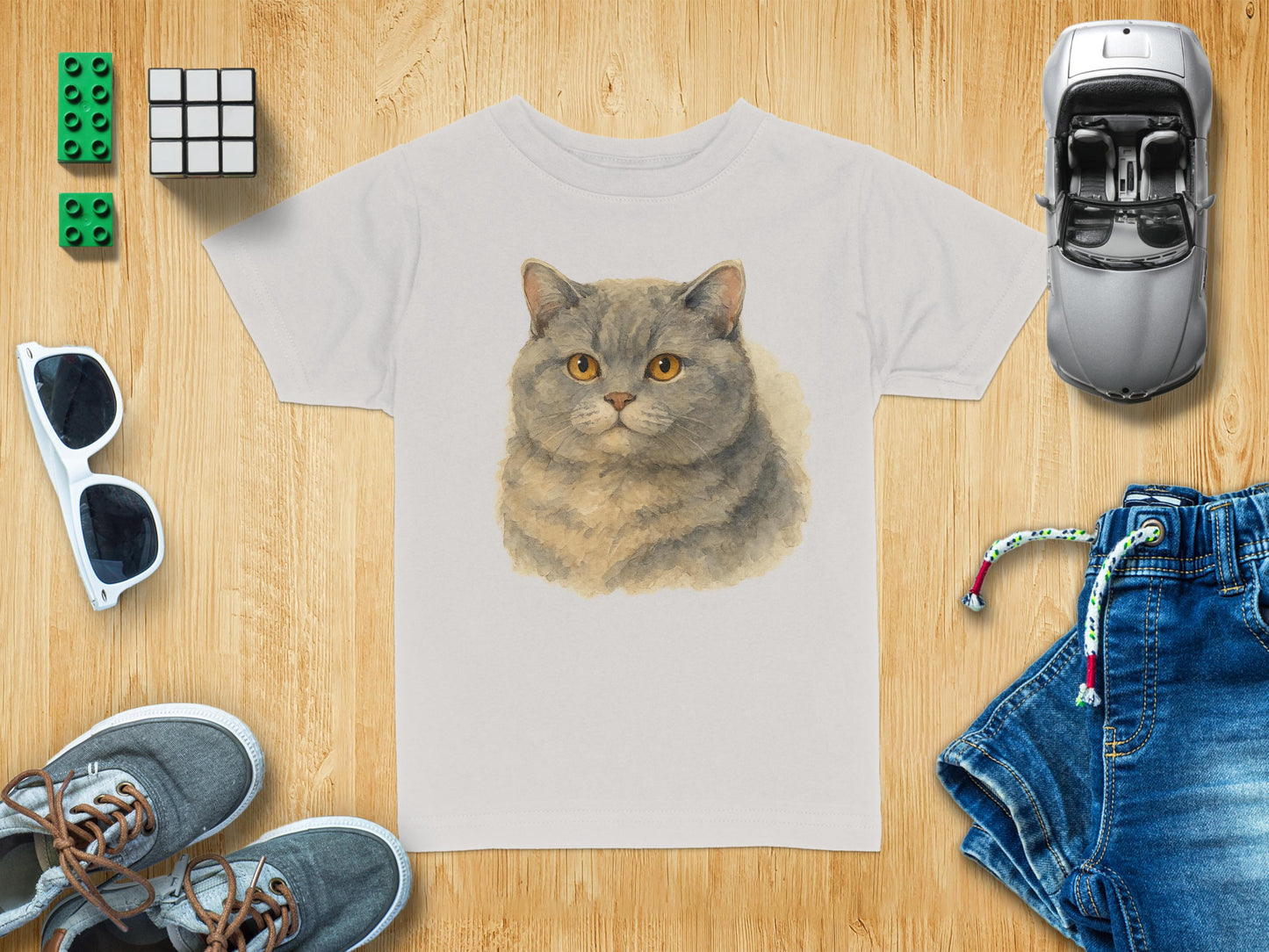 Cute Cat Graphic on Kids Casual Wear Shirt product type