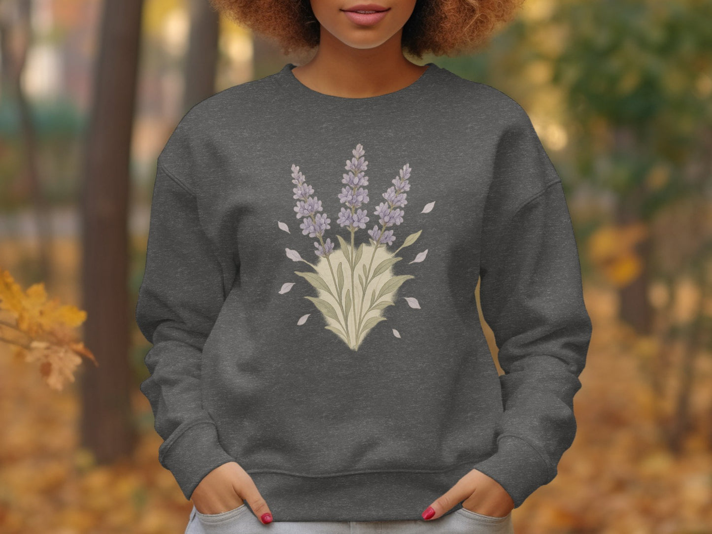 Beautiful Gray Sweatshirt with Floral Design product